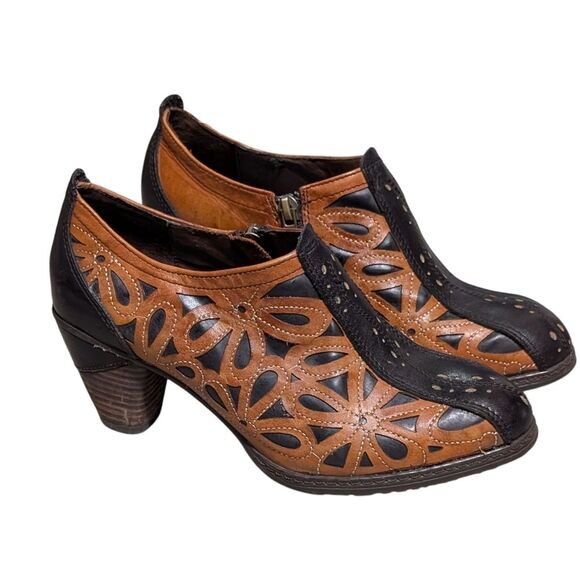 L’Artiste by Spring Step Arabella leather bootie stacked heel western size 37 - Picture 11 of 11